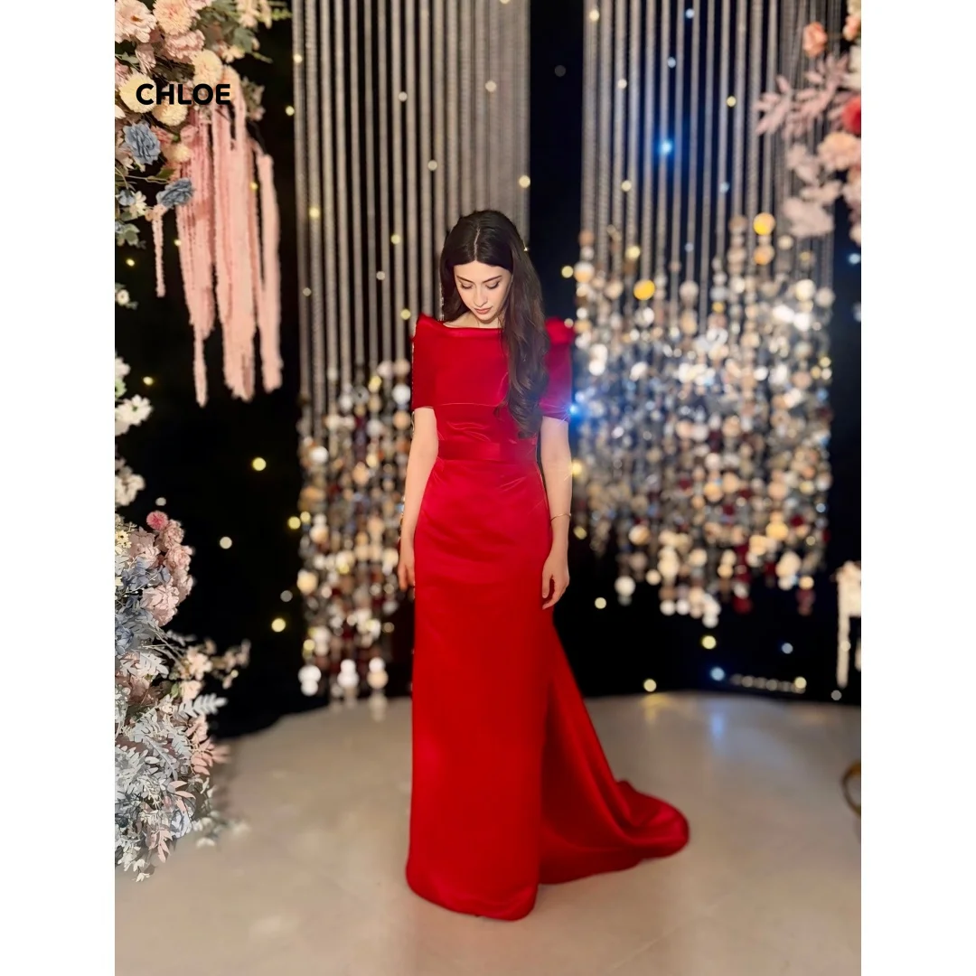 Custom Made Prom Dresses 2025 Luxury Ball Dress Square Leader Elegant Party Dresses for Wedding Woman Line A Short Sleeve Gowns