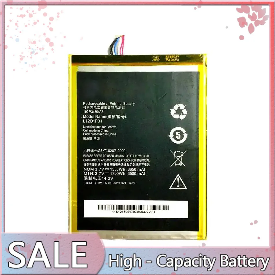 

Stable Tablet Battery 3650mAh For Lenovo Ideatab Lepad A1000 A1010 A5000 A3000 A3000-H L12D1P31 L12T1P33