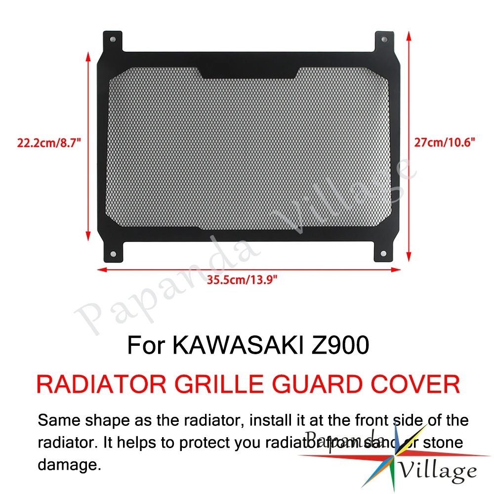 Motorcycle Radiator Shroud Grille Cover Oil Cooler Engine Tank Engine Guard Protector For KAWASAKI Z900 Z 900 Black  Accessories