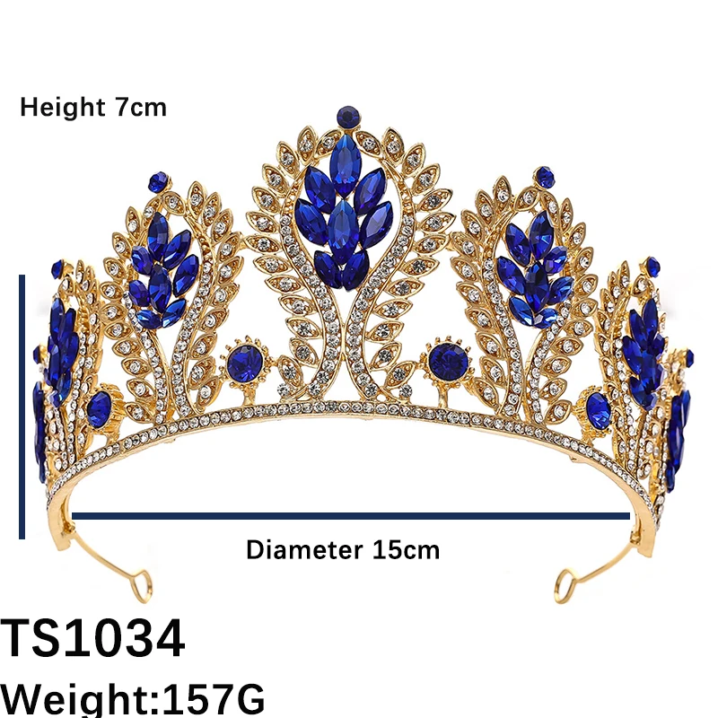تاج تاج فاخر من حجر الراين الكريستالي: للنساء إكسسوارات شعر الزفاف والمجوهرات هدية الإكليل