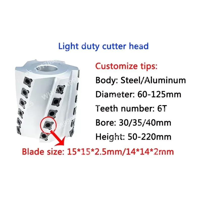 Carbide Insert Knife Spiral Cutter Head Customized Available