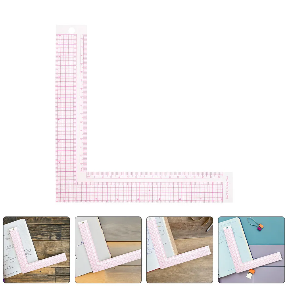

3Pcs L Shaped Tailor Ruler Set Clear Plastic Sewing Gauge for Pattern Drafting Clothing Measurement Projects Shirt Ruler Guide