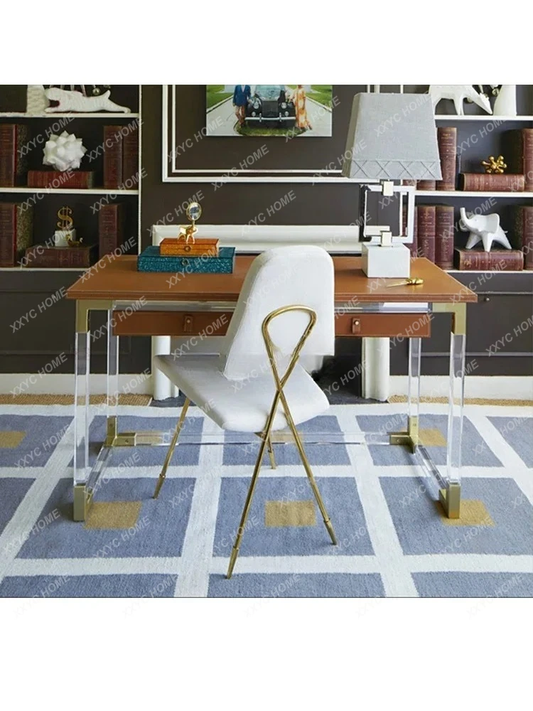 

A Minimalist acrylic desk writing desk household bedroom light luxury computer table makeup dressing table