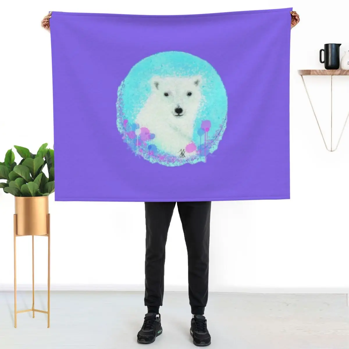 

Polar Bear HG Purple Throw Blanket Soft Bedroom Blanket for Night Sleeping