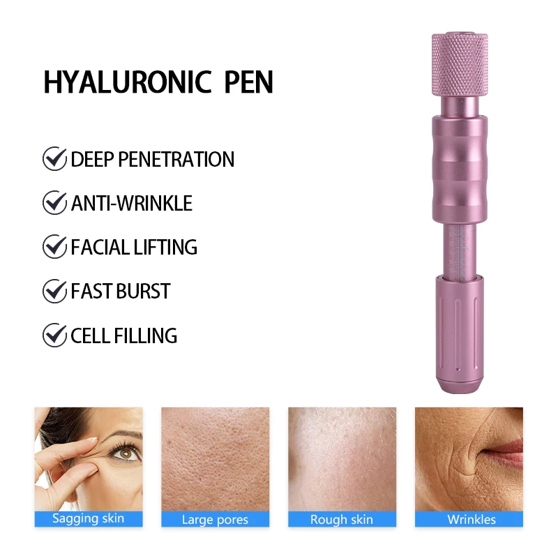 Pink&White Continuous Mist Gun Remove Wrinkles Enhance Facial Lines Deep of Injection on:1-3MM Fill in Facial Depressions