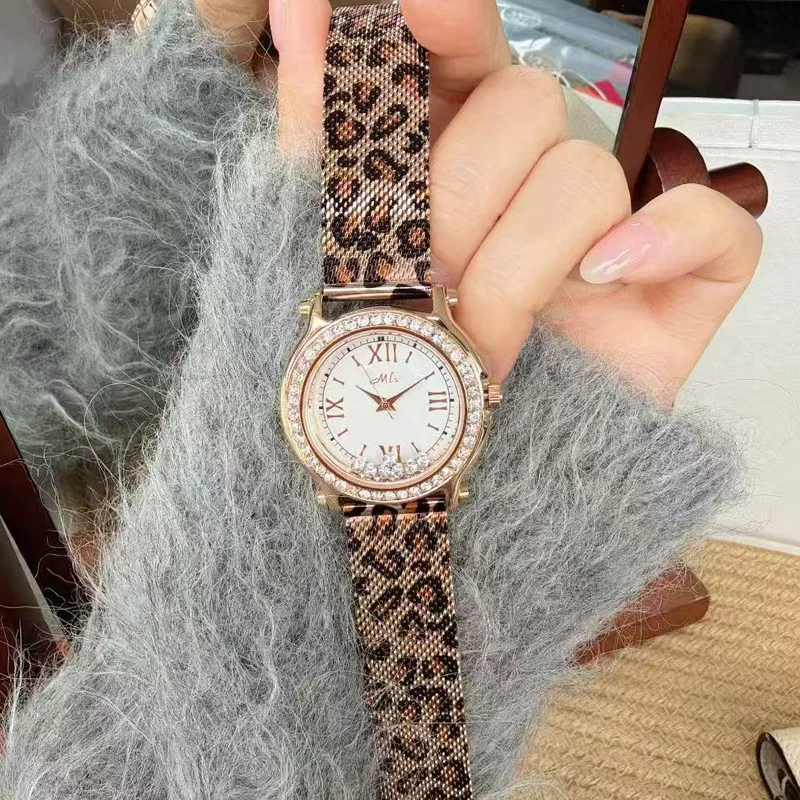 2026 New Watch Women's Luxury Leopard Steel Mesh Strap Creative High-end Design Women's Watch Quartz Watch Gift for Women