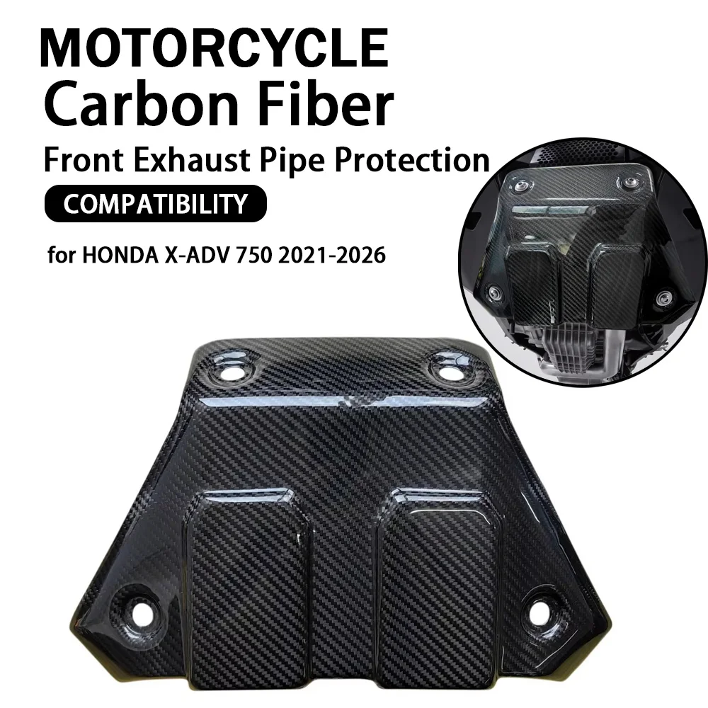 for HONDA X-ADV 750 2021-2026 Carbon Fiber Front Exhaust Pipe Protection Cover Motorcycle Exhaust Heat Shield Guard Accessories