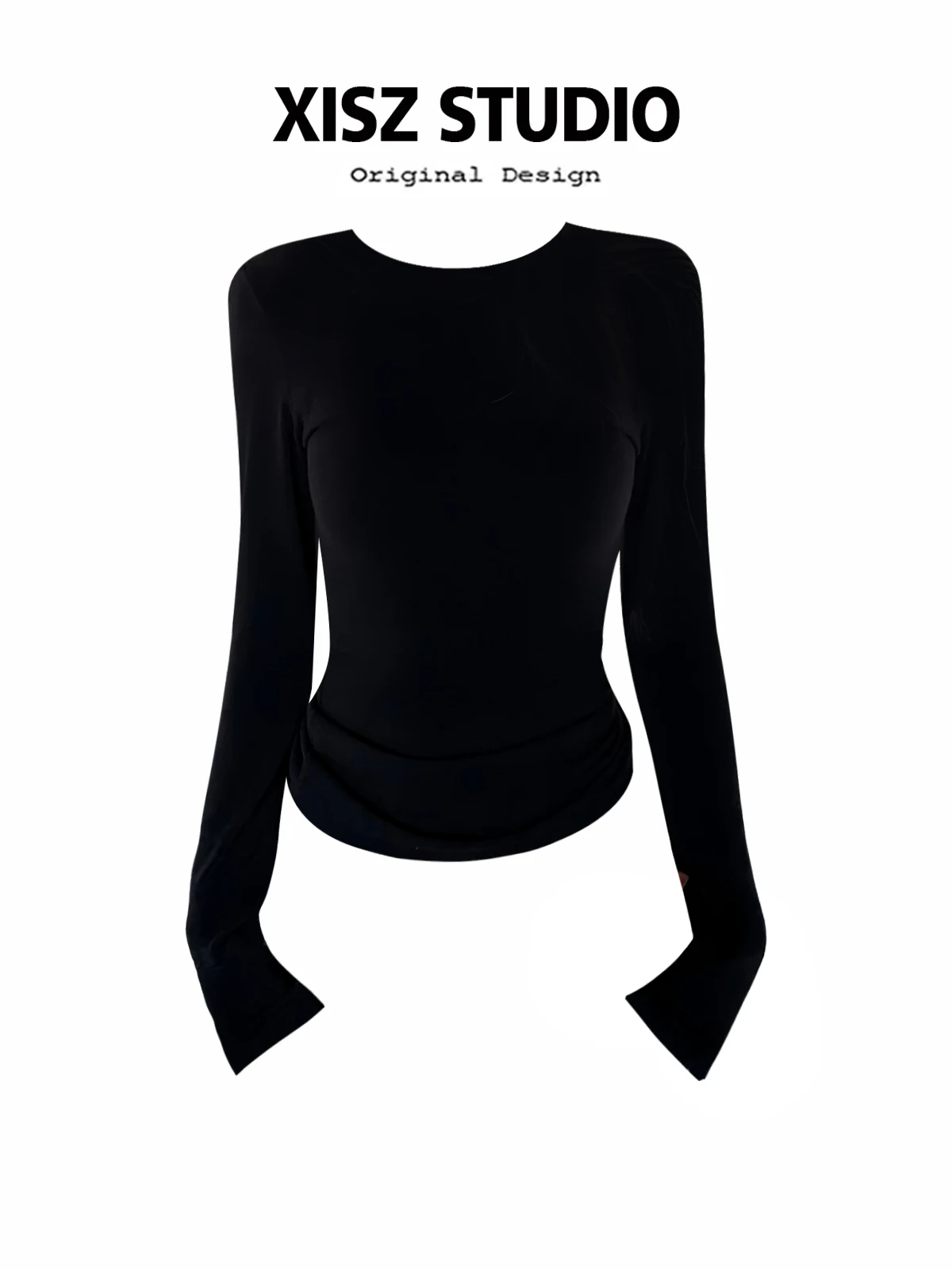 Turtleneck Knit 90S - Женская черная готическая футболка Harajuku Y2k,