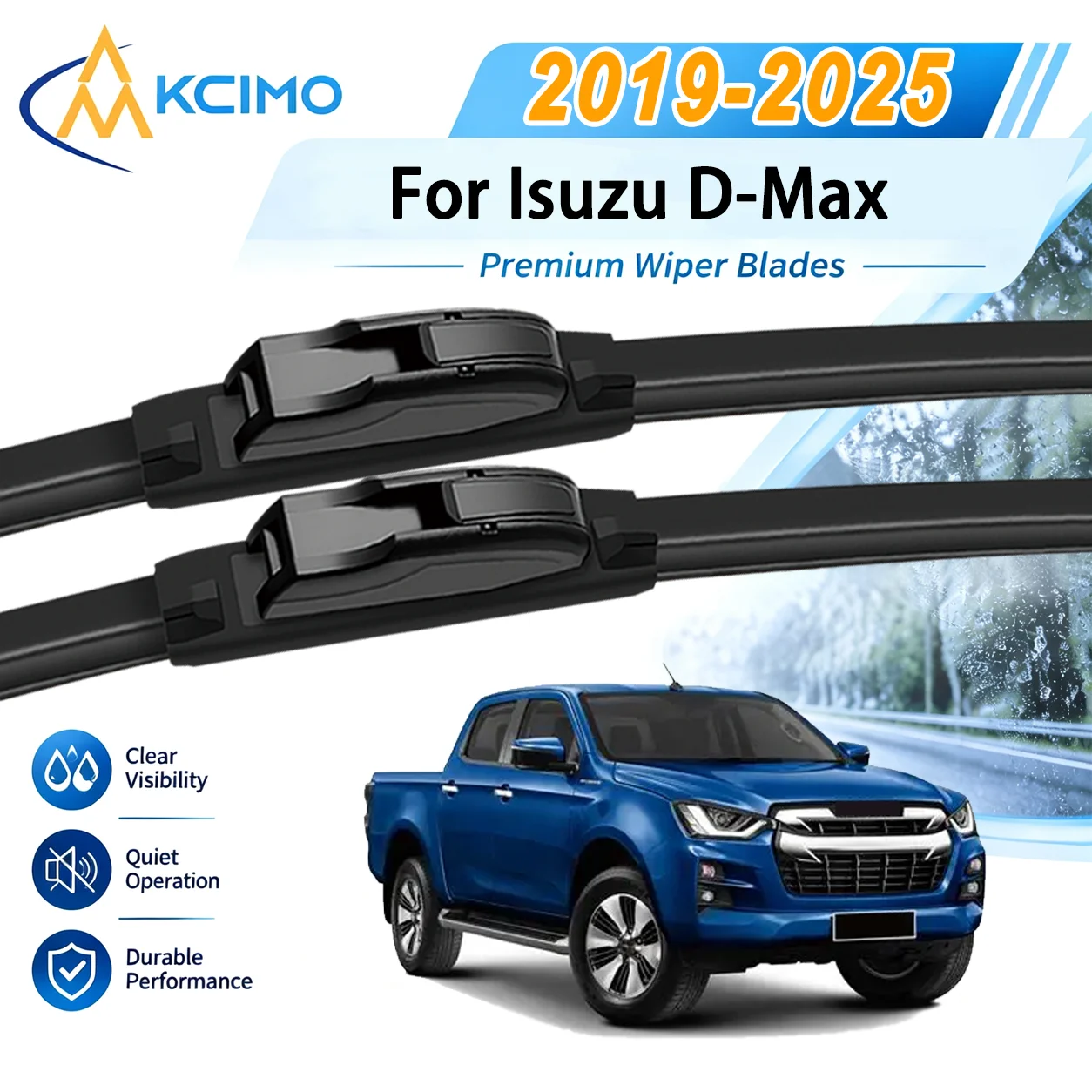 For Isuzu D-Max RG01 2019-2025 Auto Front Windshield Wipers High Steel Frame UV Resistant Silent Replacement Wiper Blades