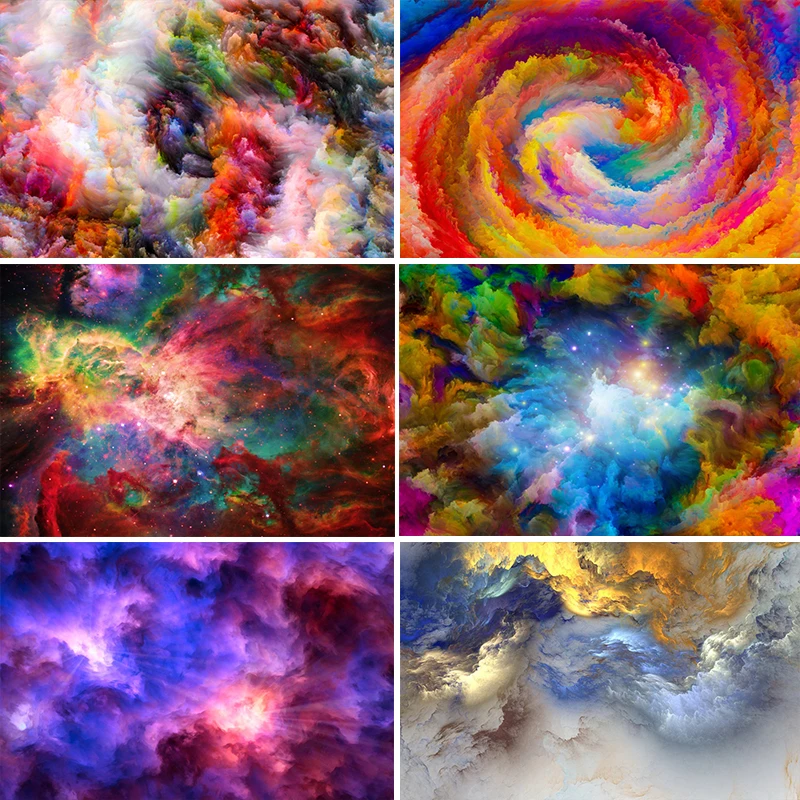 Colorful Clouds Abstract Pattern Marble Texture Baby Portrait Photography Backdrops Photo Backgrounds Newborn Photocall