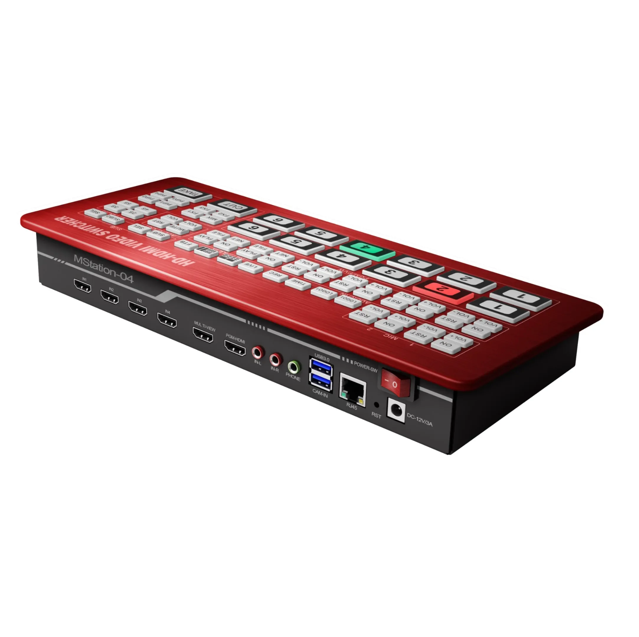 2025 Best 6 Channel Audio Video Mixer Switcher with 4 H DMI 2 USB Media/IP Stream Support H.264 Multi-stream and USB Streaming