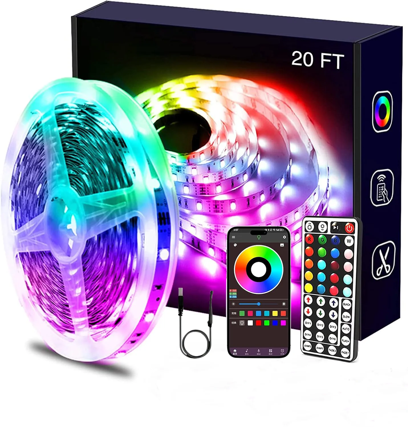 

X 1-30M 5V USB Bluetooth LED Strip Light SMD 5050 5V RGB Flexible LED Strip Bluetooth APP Control Color Change For TV background