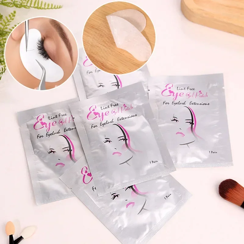 50 pares almofada de cílios gel remendo enxertia cílios sob remendos de olho para extensão de cílios papel adesivo aplicação compõem ferramentas