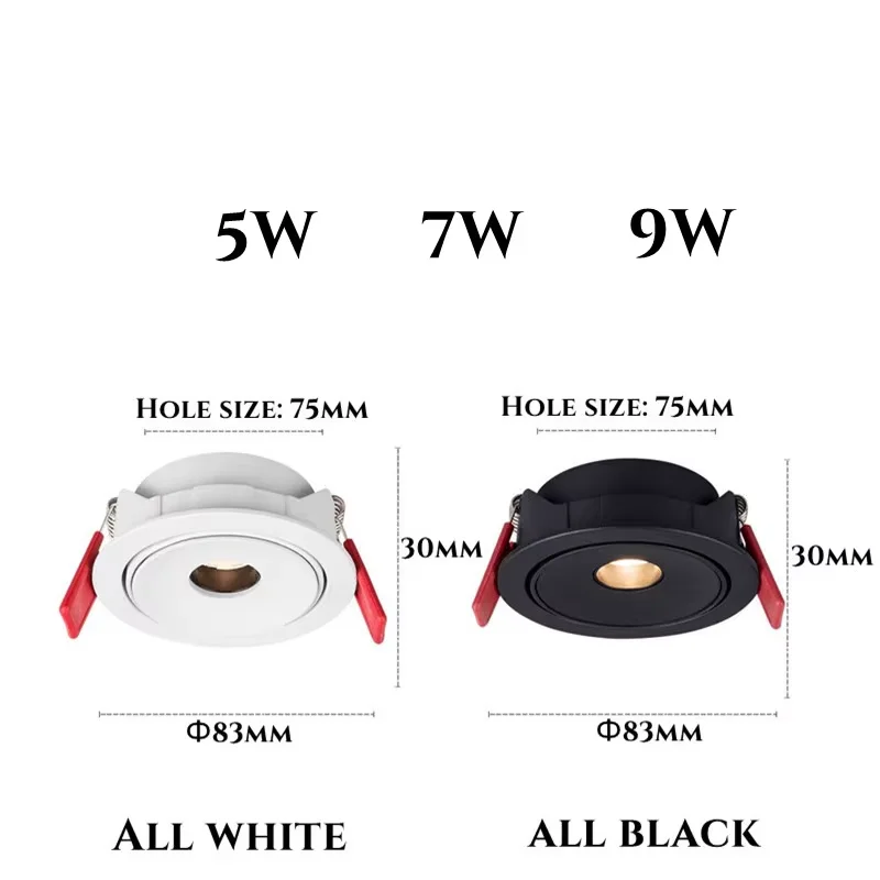 Dimmable Recessed LED COB Embedded Ceiling Lamp Fixture Downlight Focus Mini Spotlight Narrow Beam Angle 3°8°15° Wine Cabinet