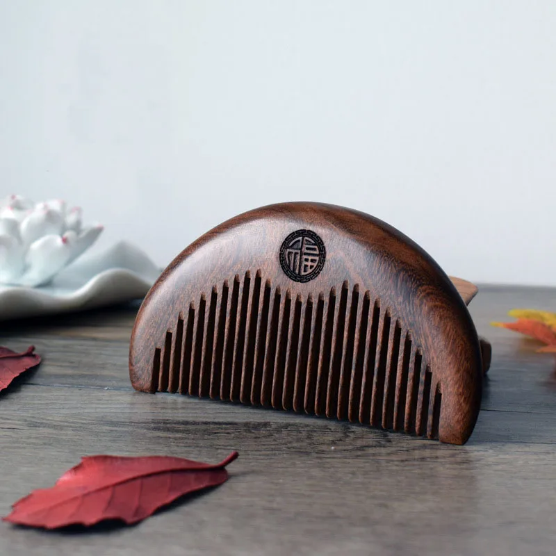 AD-Hair Care Comb Anti-Static Handmade Natural Wood Wooden Carved Sandalwood Combs Pocket Comb Massage Comb Hair Comb