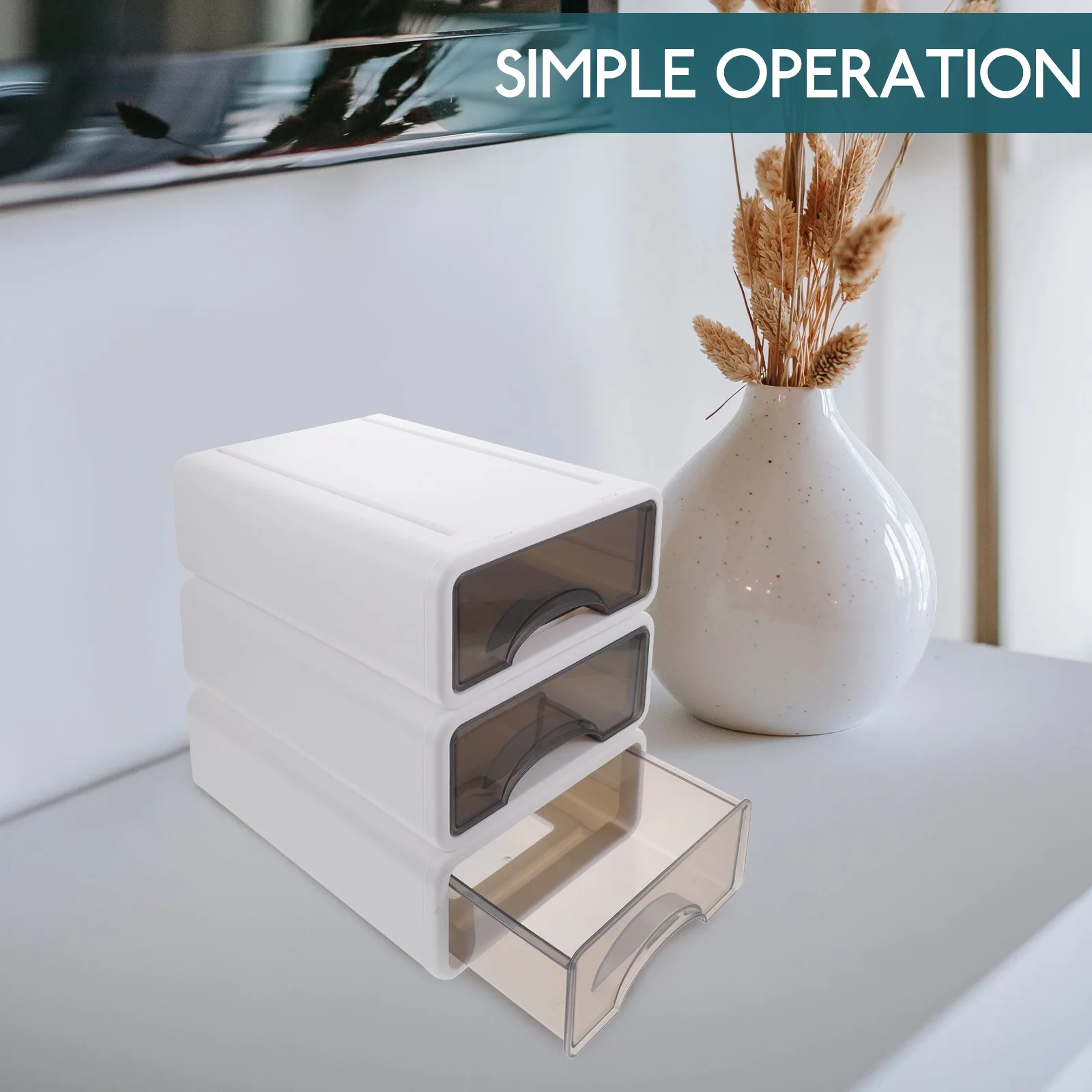 Stackable Drawer Storage Box Dresser Small Drawers Unit Desktop Pp Multi-compartment Organizer Office