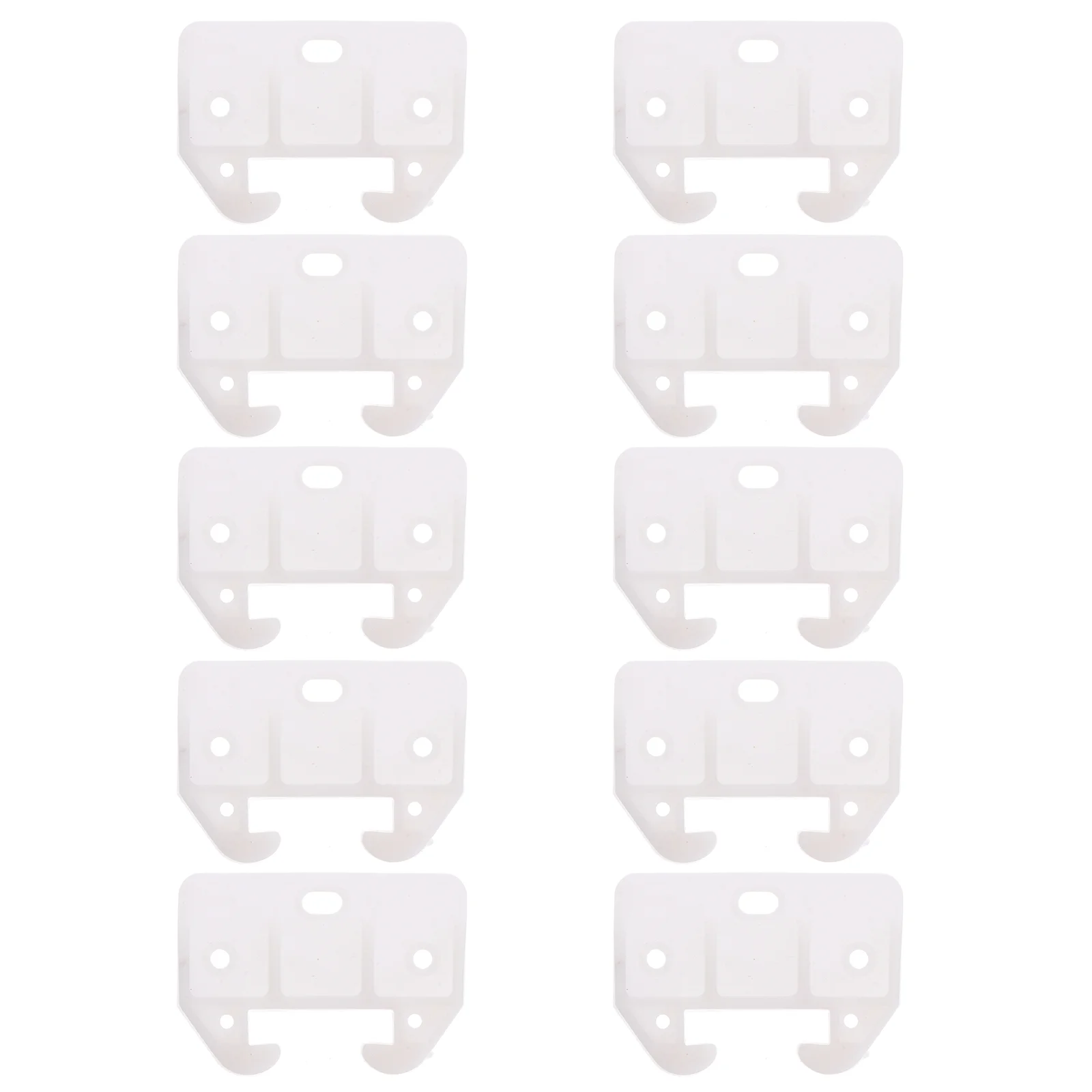 

10 Pcs Drawer Rail Parts Plastic Track Slides Latches for Systems White Vanity Desk Guides