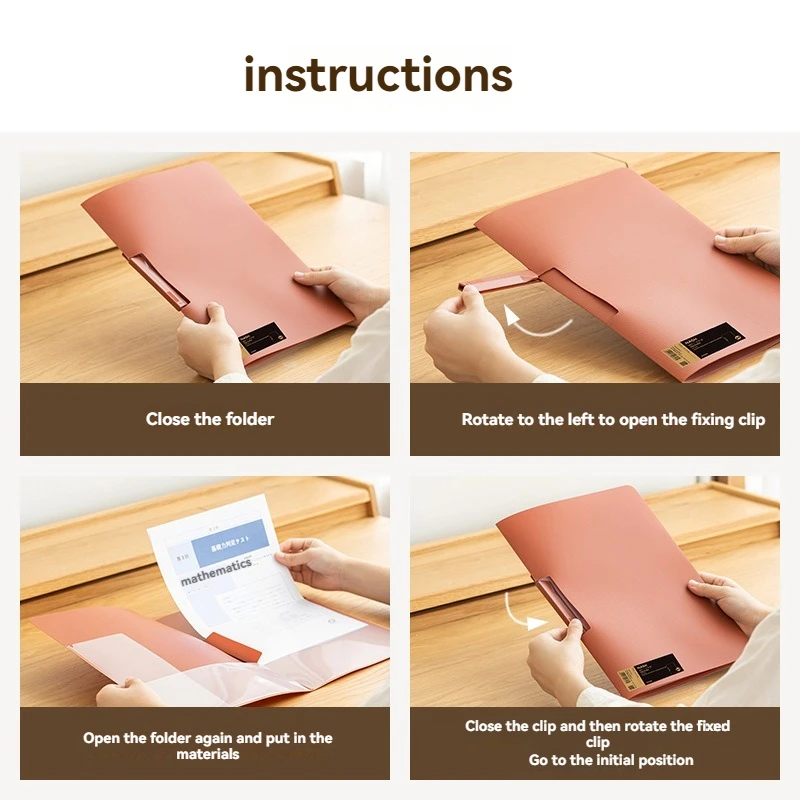 Folder A4 Torba do przechowywania papieru testowego dla studentów Artykuły biurowe Informacje o fakturze Klip do sortowania artefaktów