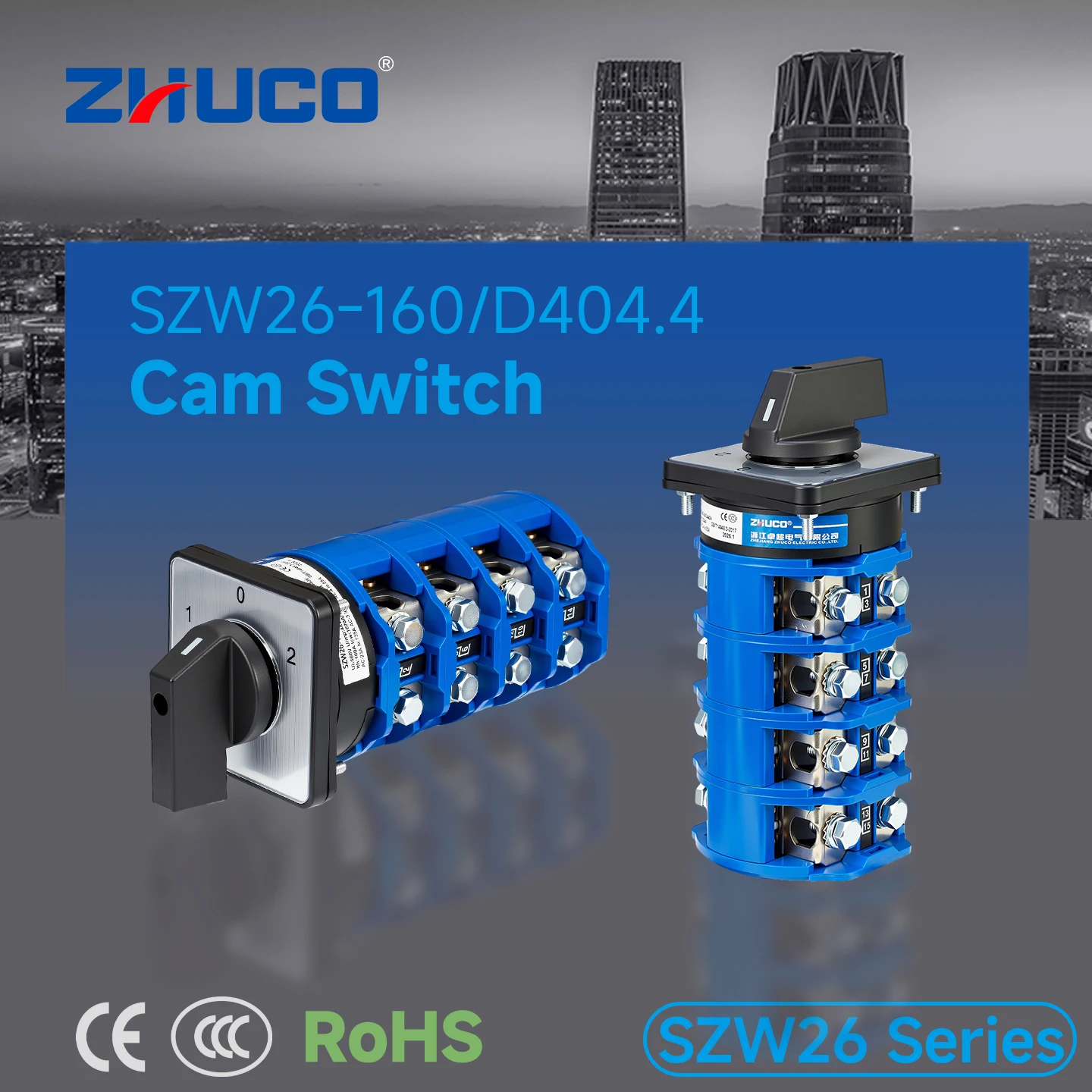 Szw26-160/D404.4 102 Panel Three-Position Four-Section Two-On-One-Off Toggle Switch Rotary Switch Selector Switch Silver Contact Cam Switch