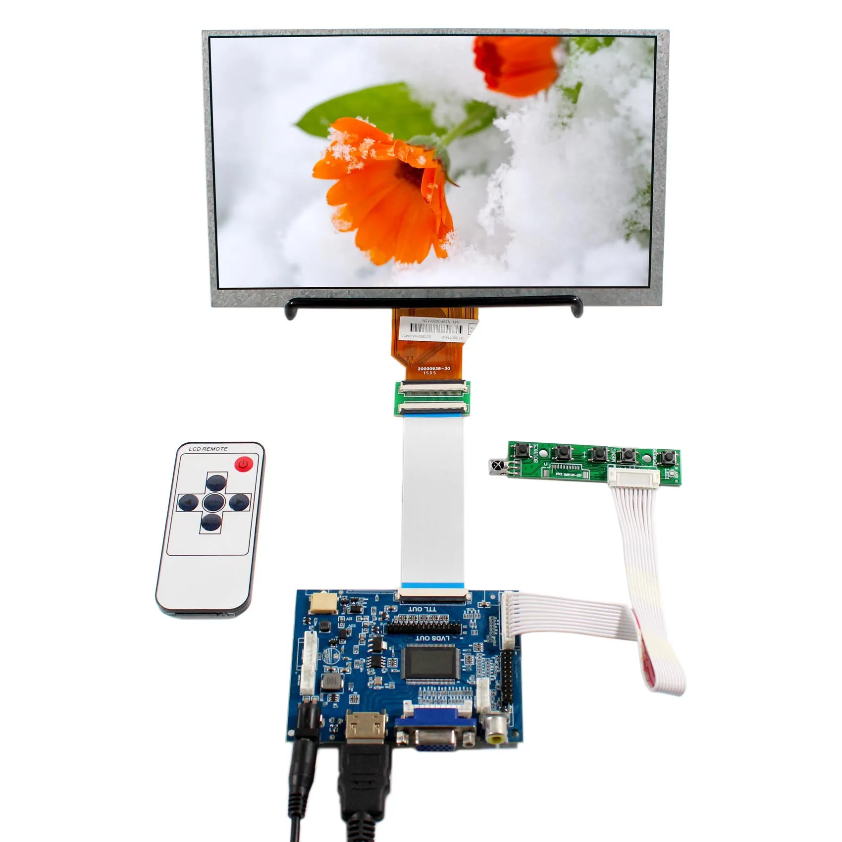 

VSDISPLAY 9" AT090TN10 800X480 Ratio 16:9 TFT-LCD Screen with HD-MI VGA 2AV LCD Controller Board For industrial displays