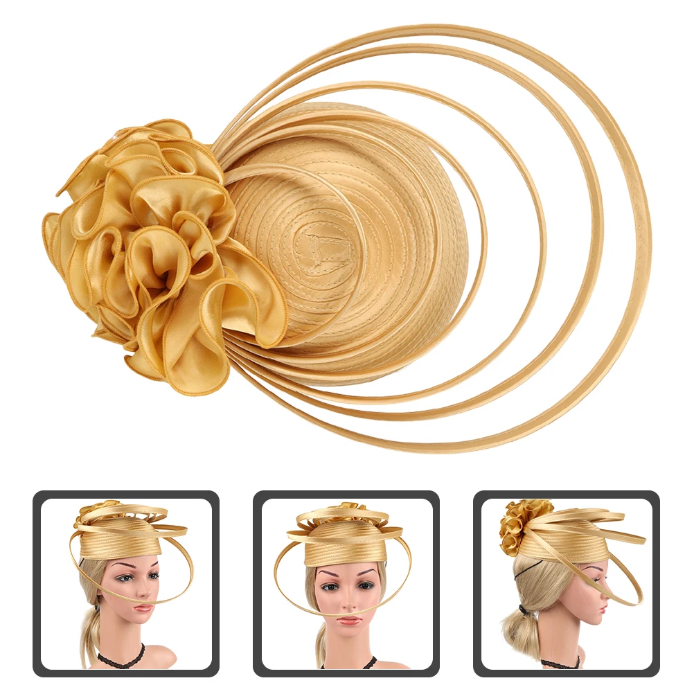 

Exaggerated Top Hat Polyester Headband Women Fascinator Tea Party Bridal Headwear ABS Material Lightweight Durable Not Fade