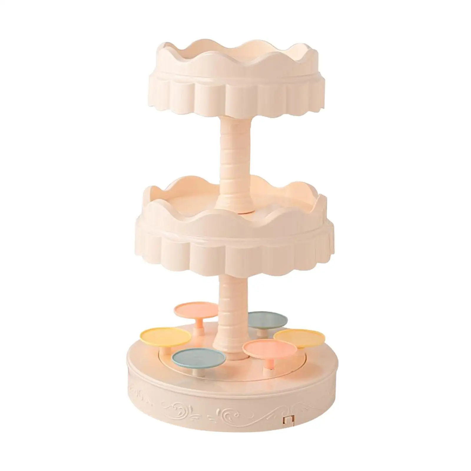 Cupcake Stand Rotating Candy Serving Platter Donuts Tiered Serving Tray for Bar Birthday Afternoon Tea Wedding Party Supplies