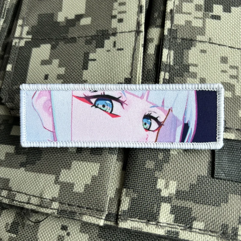 Lucy Augen Blick Moral taktische Abzeichen Punk Mädchen Spiel Charakter Anime gedruckt Hook & Loop Patches Militär Armbinde Rucksack Aufkleber