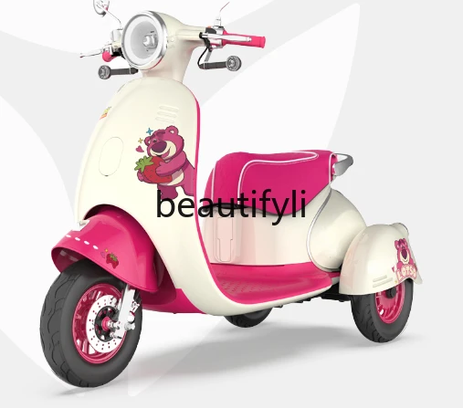 Strawberry bear electric tricycle long battery life electric car