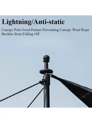 캠핑 캐노피 텐트 폴대지지대 폴 라이트닝 캡, 골무 캠핑 액세서리, 텐트 액세서리, 4 개 Best5