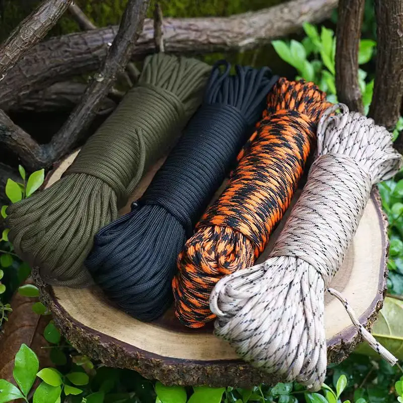 10m/20m/30m 7 núcleos 550 Paracord 4mm cuerda de paracaídas camping al aire libre kit de cuerda de supervivencia paraguas tienda cordón correa tendedero