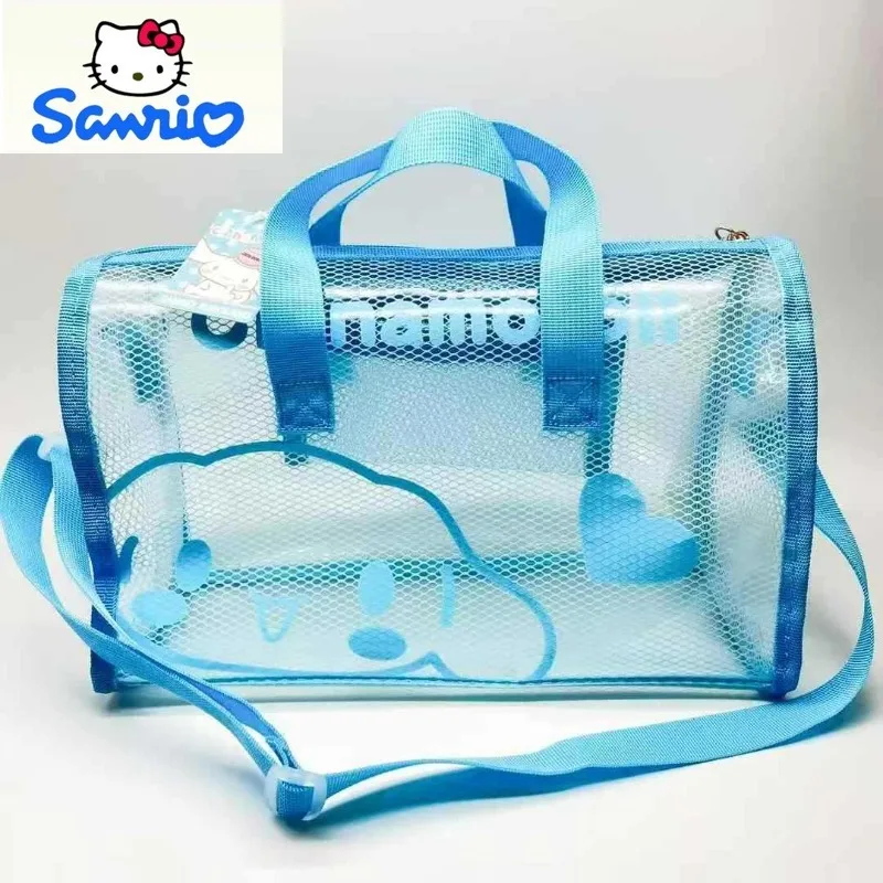 Sanrio Fashion Trend Transparent PVC Travel Bag for Women, High Quality Cartoon Kuromi Waterproof Storage Beach Makeup Bag