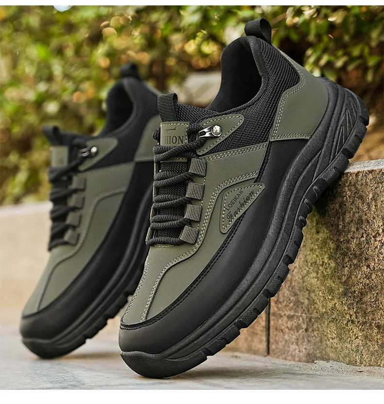 Primavera 2025 nova tendência da moda, sapatos de trabalho retrô britânicos duráveis, esportes ao ar livre sapatos casuais impermeáveis