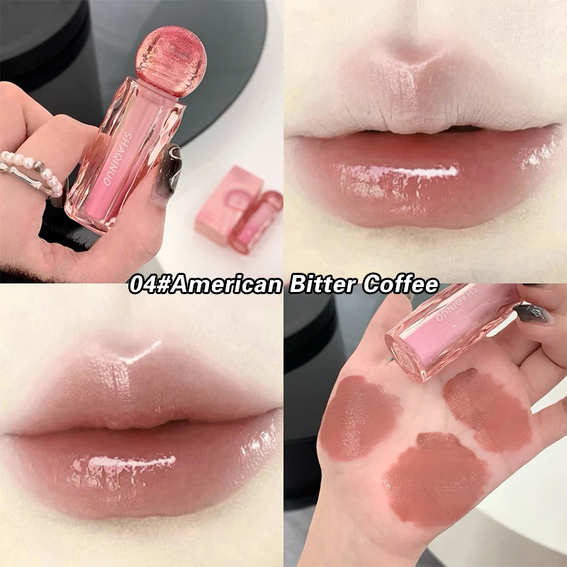 Rouge à Lèvres Brcorporelle Effet Miroir Jules Glaze, Résistant à l'Eau et Durable, Coupe Antiarina, Teinte d'Encre, Luxe Coréen, Rose Nude, Maquillage Cosmétique