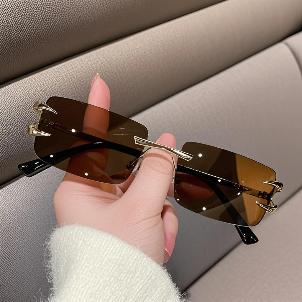 

New Frameless Cut Edge Demon Claw Frame Sunglasses Fashionable and Personalized Sun Shading and UV400 Protection Sunglasses