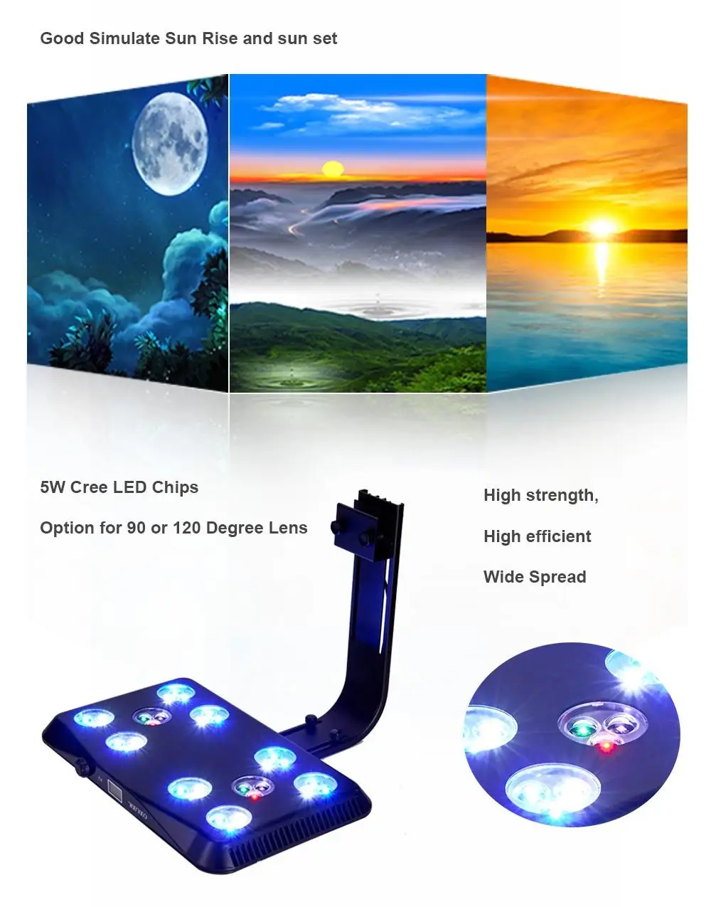 China Factory Marine Aquarium Coral Reef Lighting Full Spectrum Intelligent programmable Saltwater LED Aquarium Light