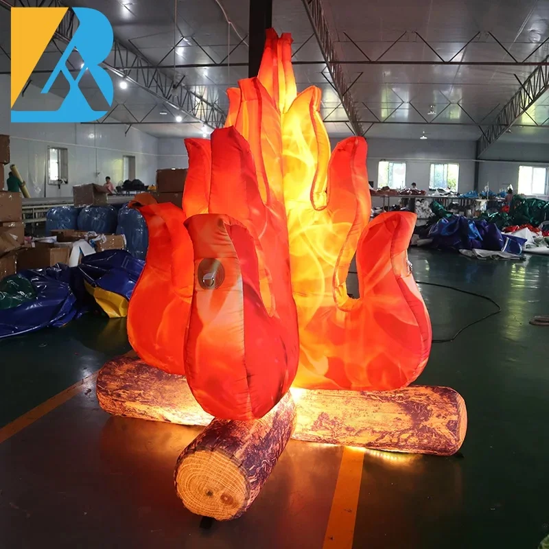 

Bespoke BBQ Theme Party Giant Inflatable Open Fire for Masquerade Party Decor Toys