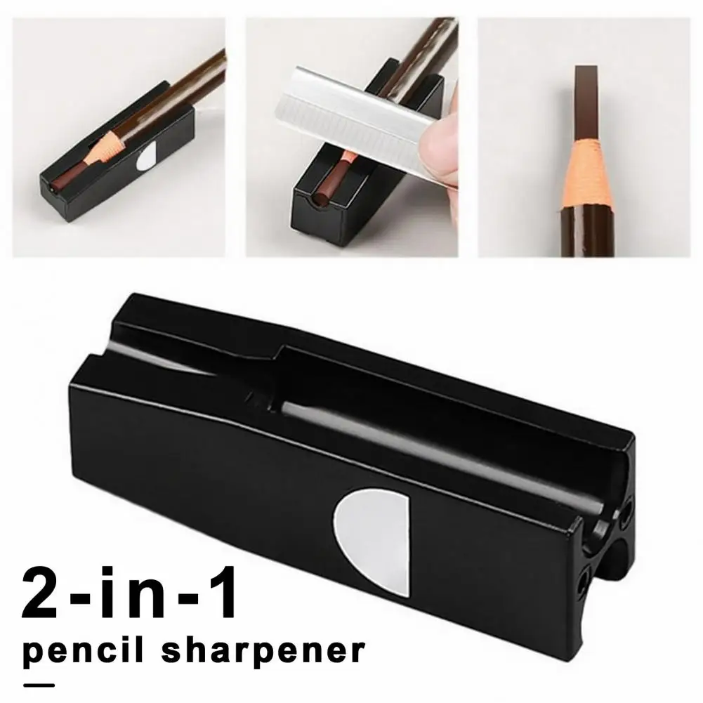 

Line 2-in-1 Micro Eyebrow Pencil Sharpener Aid for Beginner Auxiliary Device for Eyebrow Pencil Sharpener Makeup Pencil Tool