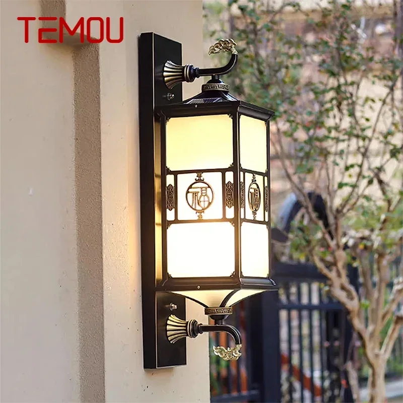 TEMOU Contemporary Solar Outdoor Waterproof Wall Lamps Simplicity Creative Balcony Hallway Courtyard Villa