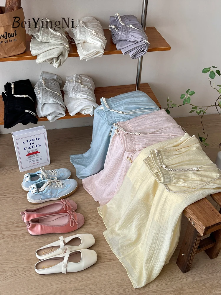 Beiyingni Women's Long A-line Skirt Sashes Casual Retro Style High Waist Lining Skirts Female Plain All-match Slim Faldas Jupes