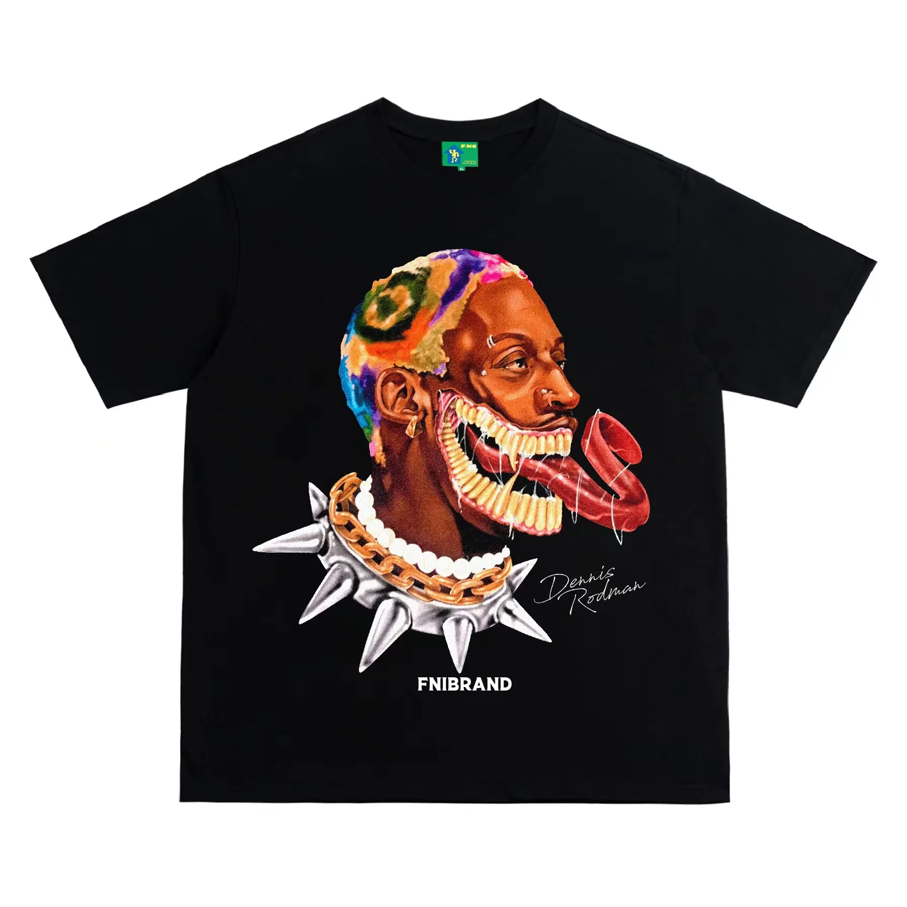 

Vintage Hip Hop T-Shirts Dennis Rodman Print Tee Cotton Round Neck Short Sleeve Fashion Streetwear Mens Womens Tees Tshirt