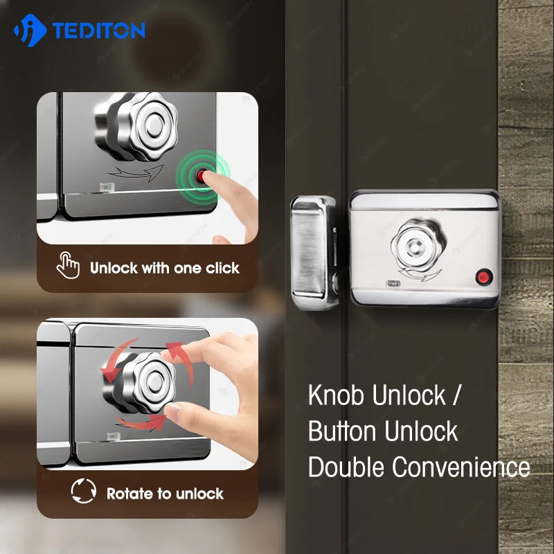 Cerradura Inteligente Elettrica Intelligente Biometrica Impronte Digitali Cancello Digitale Porta Rim Latch Lock Tuya Smart Rim Lock