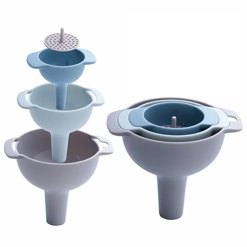 

Household Filter Plastic Multi-function Funnel Set Oil Hopper Filter Oil Can Sub-packaging Funnels Kitchen Accessories