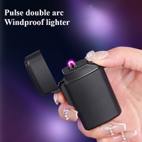 Type-c Charging Double Arc Pulse Electric Lighter High power Flameless Windproof Smoking Accessories Compact  Cigarette Lighters