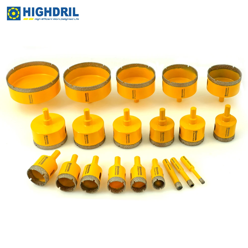 

HIGHDRIL 1pc Diamond Vacuum Brazed Triangular Shank Drill Bits Core Drilling Holes For Granite Marble Tile Ceramic Dry Or Wet