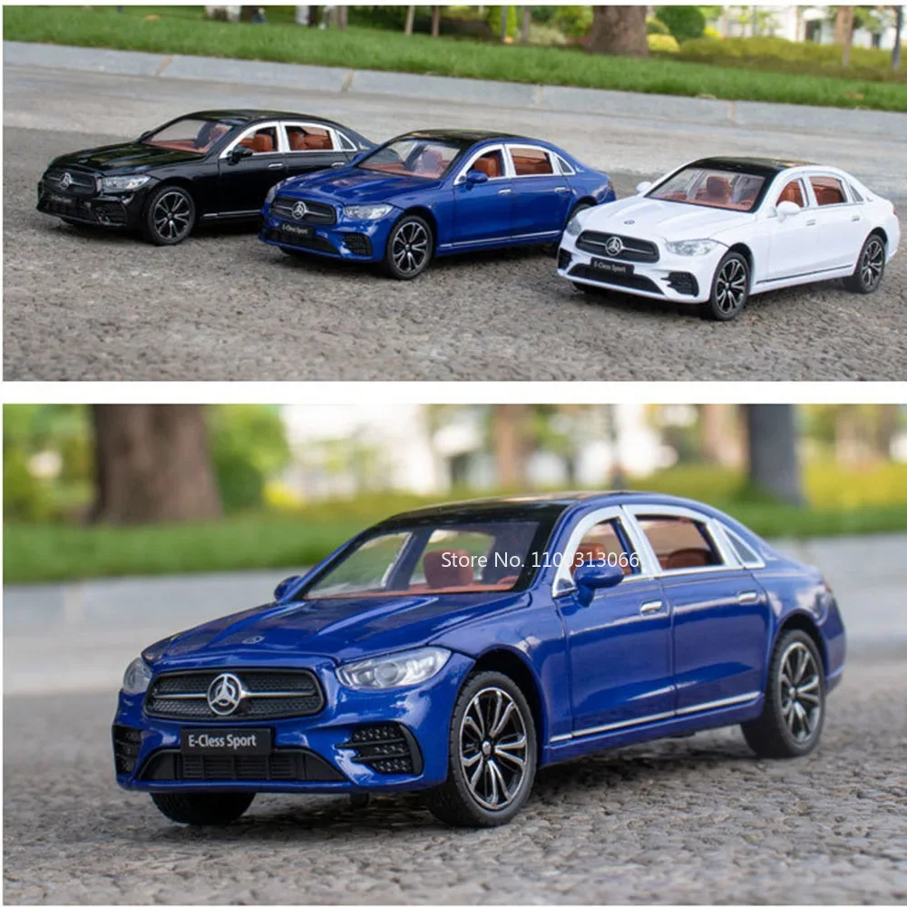 1:32 Benz E300L coches de juguete modelos de aleación neumáticos de goma rueda vehículos extraíbles con sonido ligero coche en miniatura regalos de cumpleaños para niños