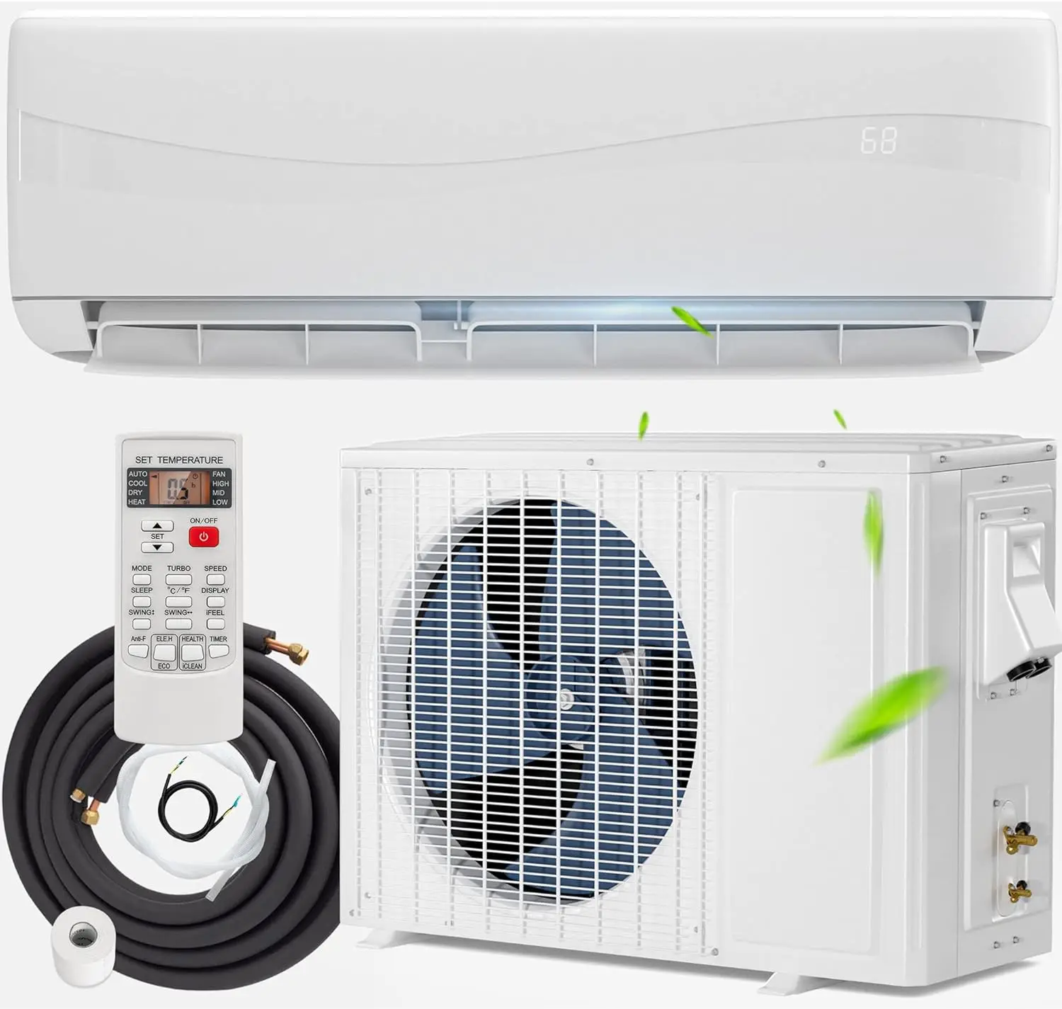 

12000 BTU Ductless Air Conditioner & Heater, 17 SEER 230V Energy Saving Mini Split ac/heating System w/ 1 Ton Heat, Custom