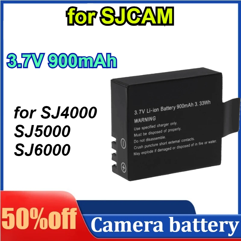 

3.7V 900mAh Rechargeable Li-ion Battery for SJCAM SJ4000/SJ5000/SJ6000 WiFi Sport Action Camera DV with Charger