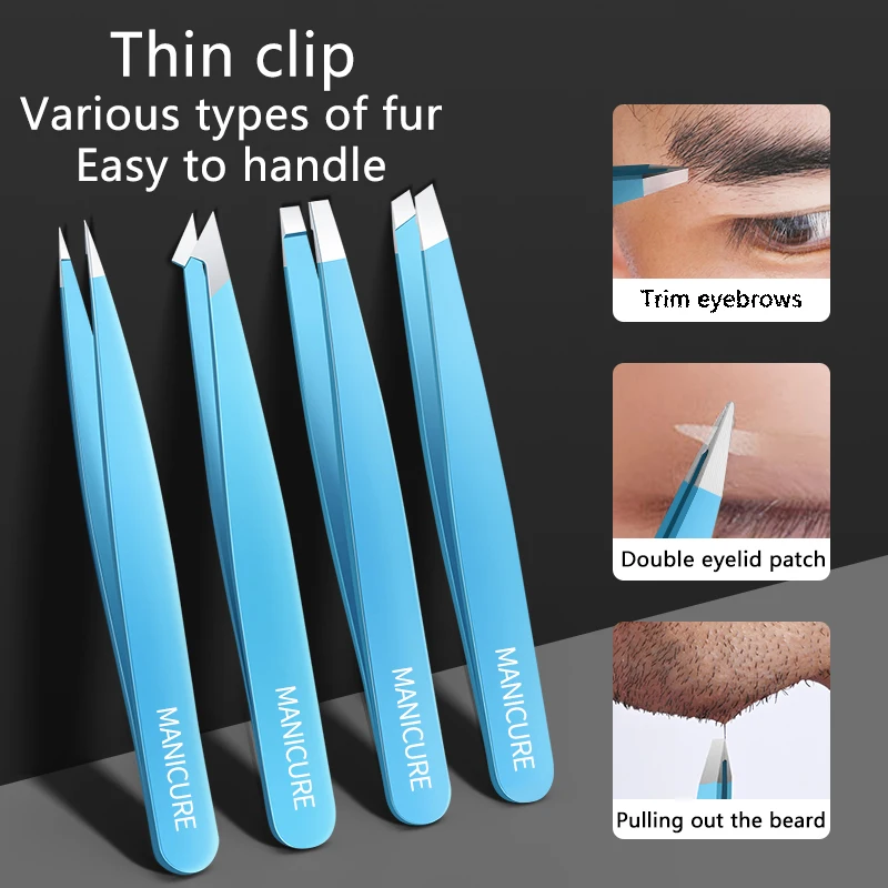 Pince à sourcils colorée, extracteur de poils vinnen, en acier inoxydable, pinces à sourcils inclinées, outils de maquillage