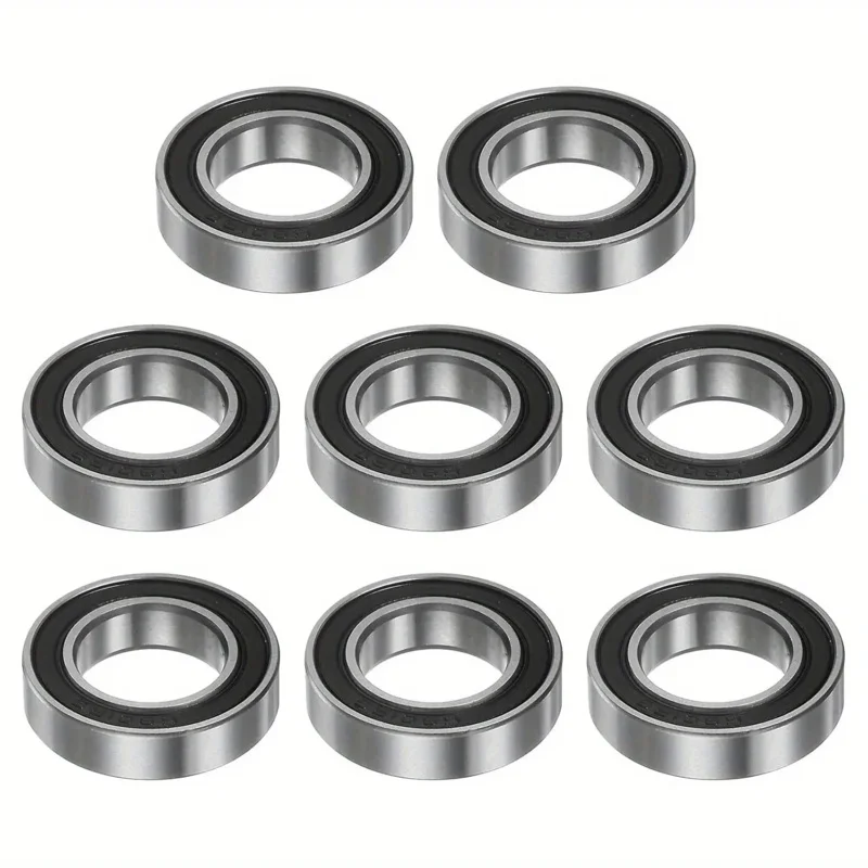 

8pcs 6801-2RS Deep Groove Ball Bearing 12mm Bore 21mm AD 5mm Thick Steel Double Seal Bearing for Motors Pump Conveyor