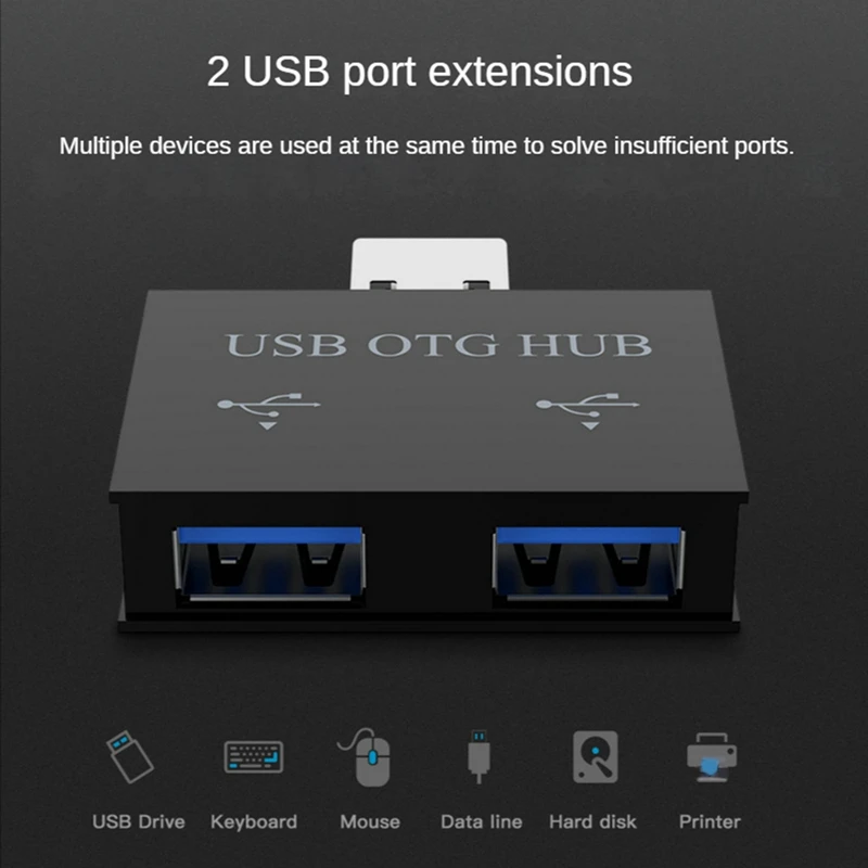 USB Hub Adapter Converter Male To Twin Charger Dual 2 Port For PC Computer Accessories USB 2.0 Splitter Hub 2 Ports